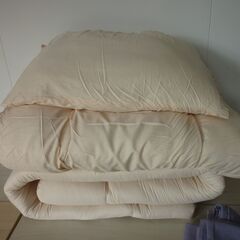 ※取引中/売約済**********未使用/新品　圧縮開放倉庫保管　布団セット シングル 7点セット【高密度固綿 三層敷布団】カバー付き 抗菌 防臭 防カビ 洗える 収納ケース付き ホコリが出にくい 掛布団 敷布団 枕の画像