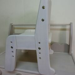 未使用/新品　訳あり特価　キッズデスク チェアセット 上棚付き 高さ調整 タブレットスタンド デスク チェア セット キッズチェア テーブル キッズテーブル キッズデスクセット 木製 子供 幼児 机 子供机 学習机 お絵描き 　アウトレットの画像