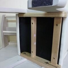 未使用/新品　訳あり特価　キッズデスク チェアセット 上棚付き 高さ調整 タブレットスタンド デスク チェア セット キッズチェア テーブル キッズテーブル キッズデスクセット 木製 子供 幼児 机 子供机 学習机 お絵描き 　アウトレットの画像