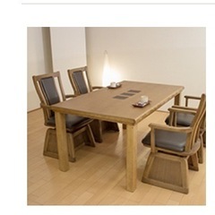 【新品・開梱設置】５点セットこたつテーブル 150幅 椅子4 和華/紗良 国産の画像