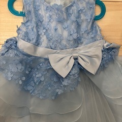 水色フリルドレス　120cm　の画像