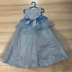 水色フリルドレス　120cm　の画像