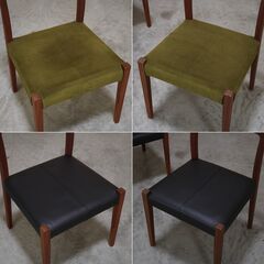 ≪yt2113ジ≫ [2脚セット] MasterWal/マスターウォール ダイニングチェア TRチェア オプションカバー付 ① ウォールナット/無垢材/本革/リユースストレージ仙台 071219-01の画像