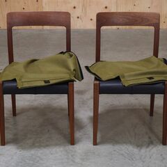 ≪yt2113ジ≫ [2脚セット] MasterWal/マスターウォール ダイニングチェア TRチェア オプションカバー付 ① ウォールナット/無垢材/本革/リユースストレージ仙台 071219-01の画像