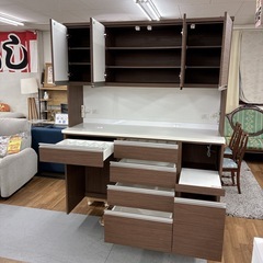 ジモティー限定価格！S763 ⭐ NITORI ニトリ キッチンボード リガーレ160 ソフトクローズ搭載 モイス版付き ライトブラウン 幅160cm USED 綺麗の画像