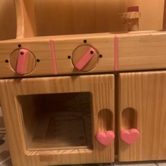 プチままごとキッチン　木製パイン材の画像
