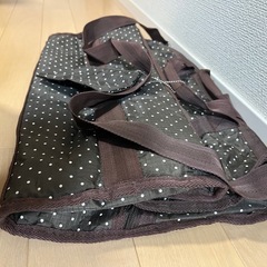 ドット柄 ボストンバッグ　ブラウン　の画像