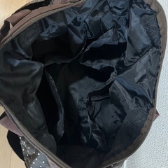ドット柄 ボストンバッグ　ブラウン　の画像