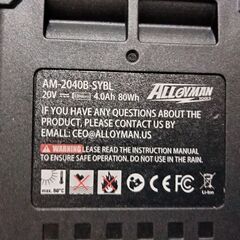 新品未使用(開封、確認のみ）Alloyman ブロワー コードレス 洗車 ブロアー 【1900g超強推力&20万/RPM】4.0Ah大容量バッテリーｘ2 80m/s大風速 高速回転 無段階変速 軽量 小型 充電式ブロワー 電動エアダスター 洗車水滴吹き飛ばし/PC掃除/落ち葉/除塵/バーベキュー/エアコン 日本語説明書付きの画像