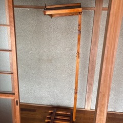 提灯スタンド（門提灯台）屋形焼杉　納涼祭、秋祭り、居酒屋ディスプレイなど。の画像