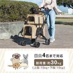2段式 ペットカート 分離 OK 耐荷重 30kgの画像