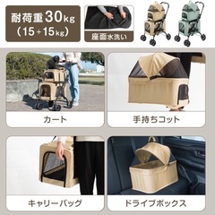 2段式 ペットカート 分離 OK 耐荷重 30kgの画像