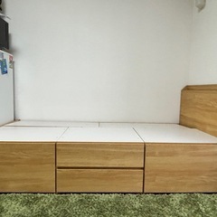 シングルベッド　収納付の画像