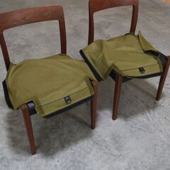 ≪yt2114ジ≫ [2脚セット] MasterWal/マスターウォール ダイニングチェア TRチェア オプションカバー付 ② ウォールナット/無垢材/本革/中古家具/リユースストレージ仙台 071219-02の画像