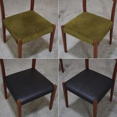 ≪yt2114ジ≫ [2脚セット] MasterWal/マスターウォール ダイニングチェア TRチェア オプションカバー付 ② ウォールナット/無垢材/本革/中古家具/リユースストレージ仙台 071219-02の画像