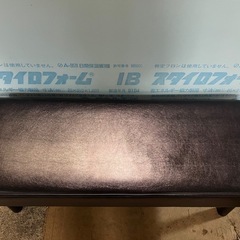 ダイニングベンチ 2人掛け PVCレザー 幅115cm ブラック 中古美品 ダイニング チェア 家具 ①の画像