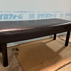 ダイニングベンチ 2人掛け PVCレザー 幅115cm ブラック 中古美品 ダイニング チェア 家具 ①の画像