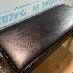 ダイニングベンチ 2人掛け PVCレザー 幅115cm ブラック 中古美品 ダイニング チェア 家具 ①の画像