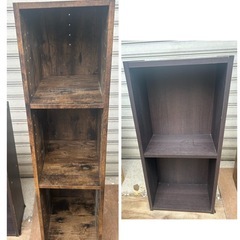 カラーボックス2個セット　縦長型　3段/2段の画像