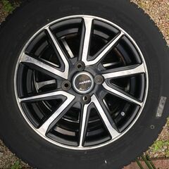 値下げしました。バリ山　185/65R14 スタッドレスタイヤアルミホイール付 4本セットの画像