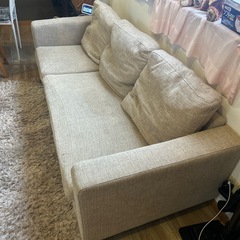 ソファ　3人掛け　オットマン付きの画像