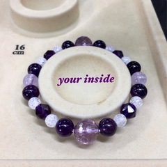 アメトリン アメジスト 爆裂水晶 デザイン 天然石ブレスレットの画像