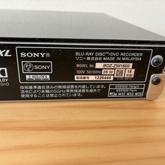 SONY ブルーレイレコーダー　BDZ-ZW1500の画像