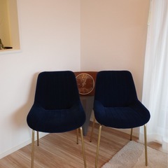 IKEA  ベロアチェア ブルー 2脚セットの画像