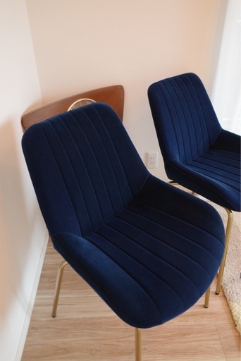 IKEA  ベロアチェア ブルー 2脚セット