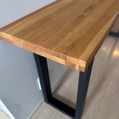 オーク無垢　テーブル　160cm x 35cm x 70cmの画像