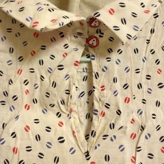 ⦅Louche London⦆コーヒー豆柄シャツブラウス、S〜Mサイズの画像