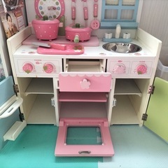 豪華　木製おままごとキッチン　皿　食べ物セットの画像