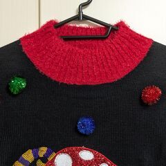 新品 クリスマス ノースリーブ セーター ベスト レディース Lの画像