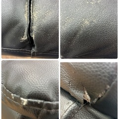 S110 ⭐ 2Pソファ レザータイプ ブラック 幅148cm USED キズ多々ありの画像