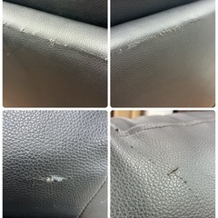 S110 ⭐ 2Pソファ レザータイプ ブラック 幅148cm USED キズ多々ありの画像