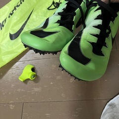 NIKE RACING スパイクシューズ 蛍光グリーン27.0の画像