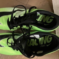 NIKE RACING スパイクシューズ 蛍光グリーン27.0の画像