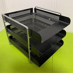 昭和レトロ　鉄製(A-4)３段スライドトレイの画像