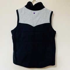 champion チャンピオン スウェットベスト メンズ M 黒 グレーの画像