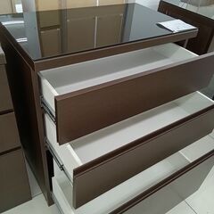 ★リユースのサカイ日立店★HJ8719  チェスト ダークブラウン H88.5×D44×W75 クリーニング済み の画像