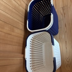 未使用　バスケット　カゴ　洗濯カゴ
の画像