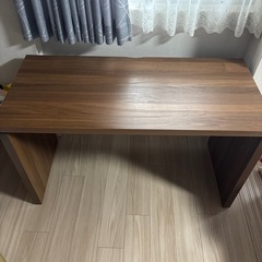 【美品】白井産業　ブラウン木製シンプルデスク 120cm幅 組立品の画像