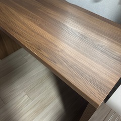【美品】白井産業　ブラウン木製シンプルデスク 120cm幅 組立品の画像