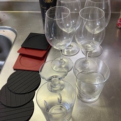 ワイングラス　コースター　ガラス食器の画像