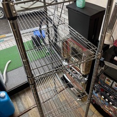 キャスター付き スチールラック 高さ155㎝×横幅74㎝×奥行34㎝の画像