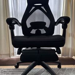 DEVAISE オフィスチェア オットマン付き／160°リクライニングの画像