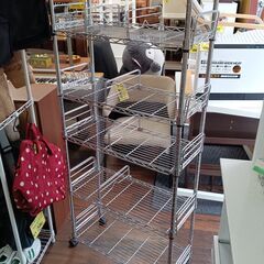 IRIS OHAYAMA　キャスター付き 6段　スチールラック　収納　棚　サイズ（約）幅66×奥28×高149　　■近隣配送無料 買取GO‼　栄和店の画像