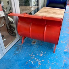 【希少】ドラム缶　ベンチ　赤の画像