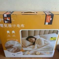 新品未使用！電気毛布 掛け 敷き兼用 ラビット調ファー 160×120cm 洗える ホワイト 省エネの画像