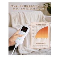 新品未使用！電気毛布 掛け 敷き兼用 ラビット調ファー 160×120cm 洗える ホワイト 省エネの画像